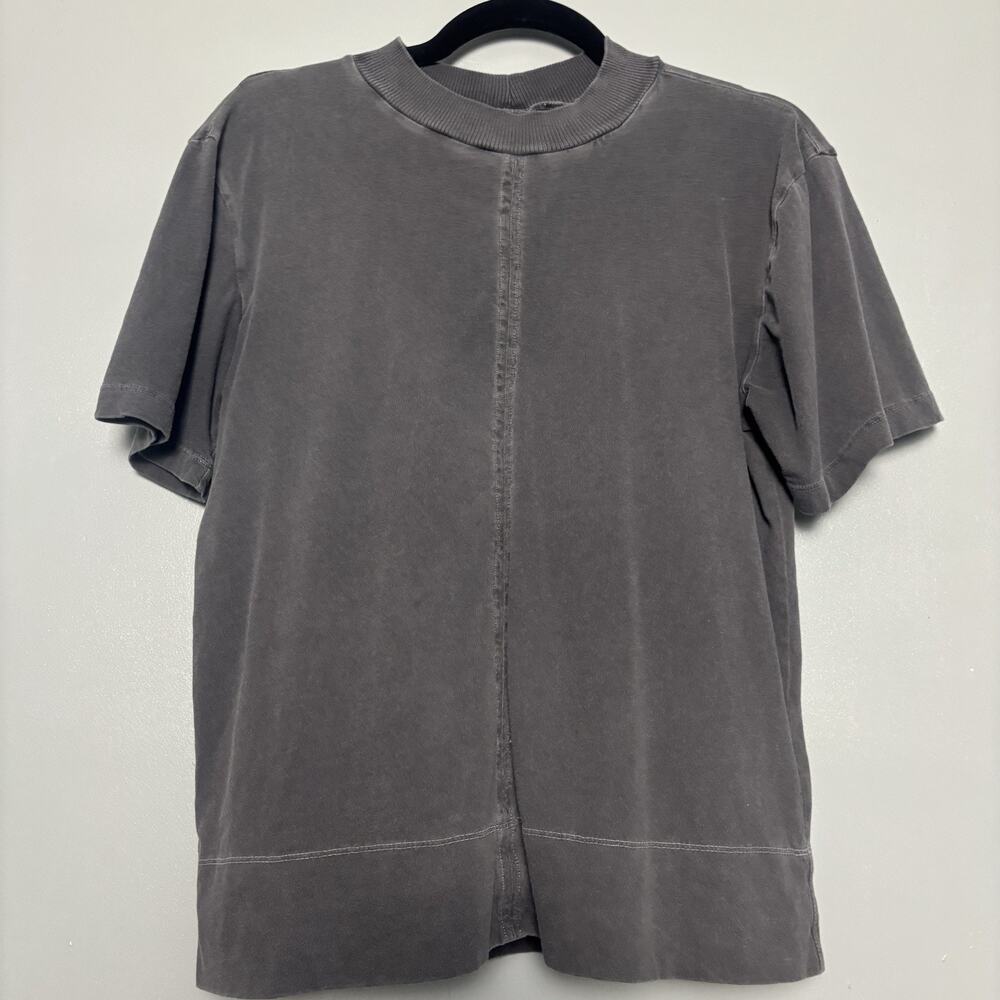Anthropologie Women’s Shirt Sleeve 100% Cotton Charcoal Shirt Small Boho